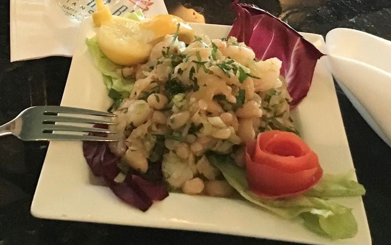 Rich and Poor Shrimp Salad (Ricchi e Poveri) "has a rich cultural background. Eating beans is for the poor and eating seafood is for the rich," says chef-owner Andrea Apuzzo of Andrea’s Restaurant in Louisiana. Courtesy of Andrea’s Restaurant
