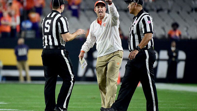 Clemson coach Dabo Swinney and his colleagues in the ACC voted to recommend a centralized replay system. (Photo by Harry How/Getty Images)