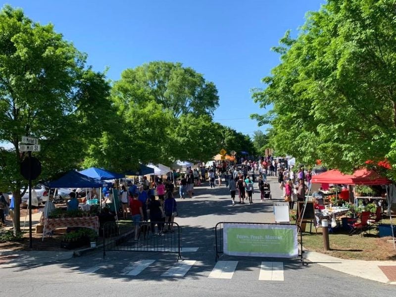 When the weather warms up and the Woodstock Farmers Market can open for the season, it’ll be set up on either side of Market Street just a block off Woodstock’s Main Street. CONTRIBUTED BY WOODSTOCK FARMERS MARKET