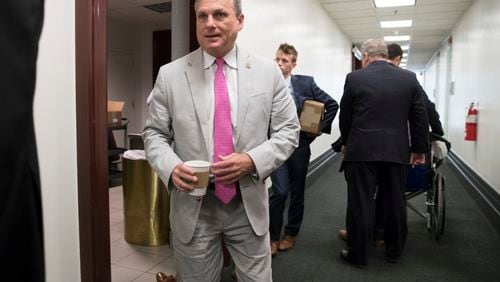 Rep. Buddy Carter, R-Ga. leaves a House Republican Conference meeting on Capitol Hill on July 28, 2017. (AP Photo/J. Scott Applewhite)