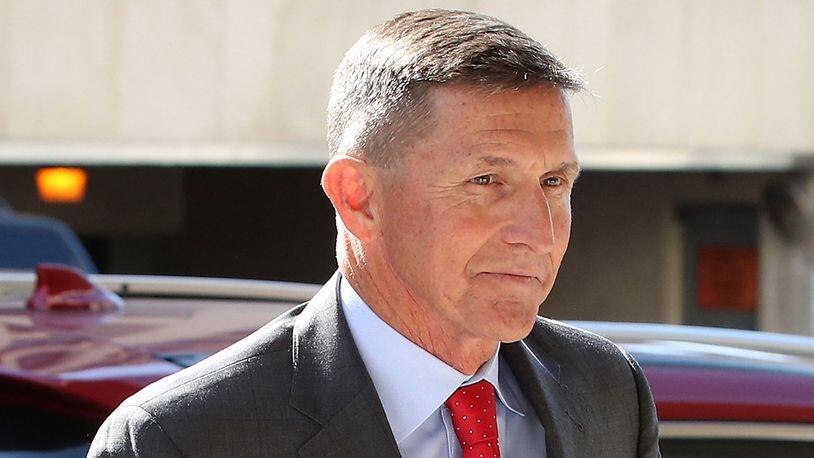 Michael Flynn, former national security advisor to President Donald Trump, arrives at the E. Barrett Prettyman Federal Courthouse for a status hearing July 10, 2018 in Washington, DC. The Fulton County special purpose grand jury investigating Trump and his allies for alleged interference with the 2020 presidential election is seeking Flynn's testimony.