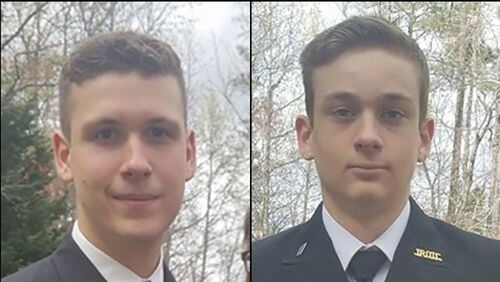 James Pratt (left) and Joe Pratt were JROTC members and volunteered at a local elementary school. The brothers were killed in an April 24 crash. (Photo: Cobb County schools)