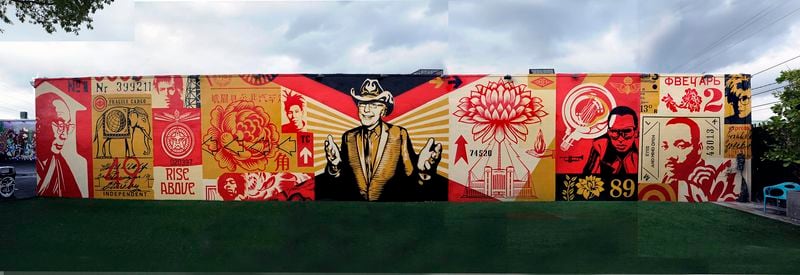 The Shepard Fairey mural at Wynwood Walls in Miami. 
Courtesy of Martha Cooper