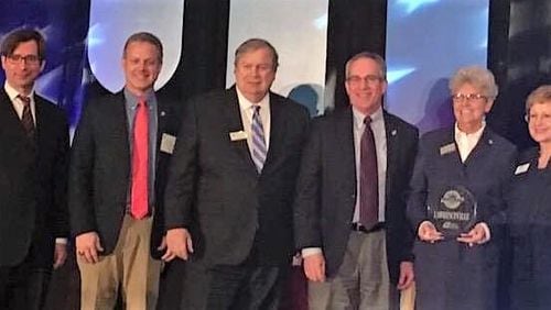 Lawrenceville leaders awarded the 2019 Live, Work, Play Award by the Georgia Municipal Association. (Courtesy City of Lawrenceville)