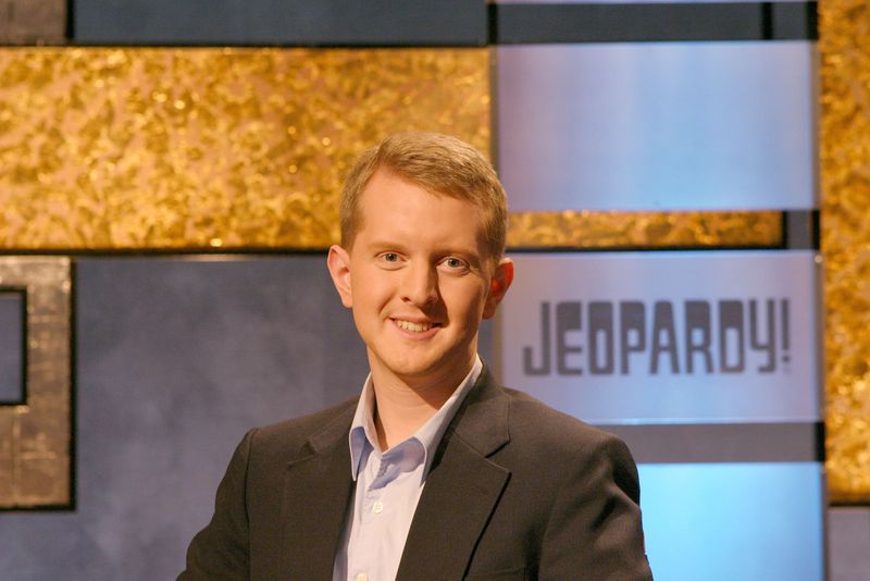 And the question is, “Which famous Jeopardy champ has Mike Lowery collaborated with on a series of books?” Answer: Ken Jennings, who became the biggest money winner in TV game show history over a 74-game run on Jeopardy. Lowery’s illustrated some of Jennings’ books. (Photo by Jeopardy Productions via Getty Images)
