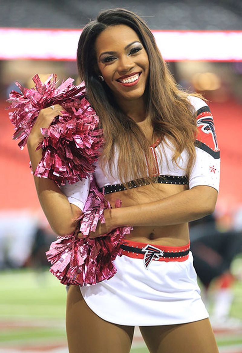 Falcons cheerleader Macy. (Curtis Compton / AJC)