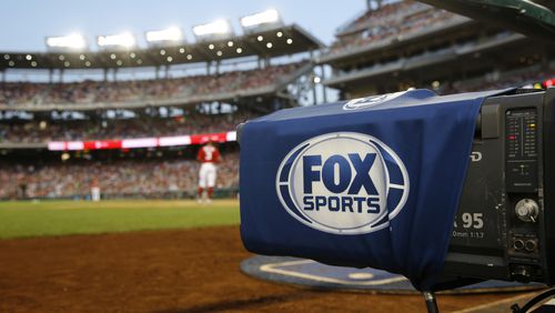 A Fox Sports television camera captures a game between the Braves and the  Nationals in Washington. (Patrick Semansky/AP)