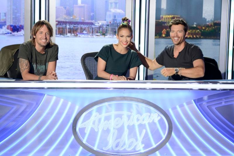 AMERICAN IDOL XIII: L-R: Judges Keith Urban, Jennifer Lopez and Harry Connick Jr. answer questions from the press on the AMERICAN IDOL XIII stage in Boston, MA on Wednesday, Sep. 4. CR: Michael Becker / FOX. ©2013 Copyright FOX. AMERICAN IDOL XIII: L-R: Judges Keith Urban, Jennifer Lopez and Harry Connick Jr. answer questions from the press on the AMERICAN IDOL XIII stage in Boston, MA on Wednesday, Sep. 4. CR: Michael Becker / FOX. ©2013 Copyright FOX.