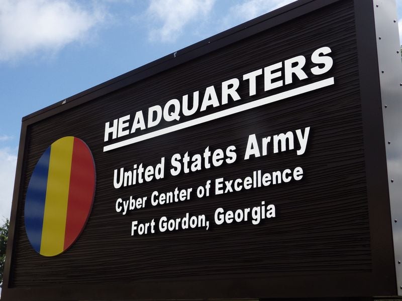 Sign outside U.S. Army Cyber Center of Excellence headquarters, Fort Gordon, Georgia. (U.S. Army)