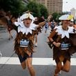 Costumed runners on Peachtree Street during the 54th running of The Atlanta Journal-Constitution Peachtree Road Race on Tuesday, July 4th, 2023.   (Miguel Martinez / Miguel.Martinezjimenez@ajc.com)