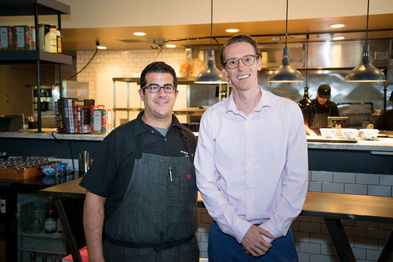  Whiskey Bird chef/co-owner Chad Crete (left) and general manager/co-owner Anthony Vipond. Photo credit- Mia Yakel.