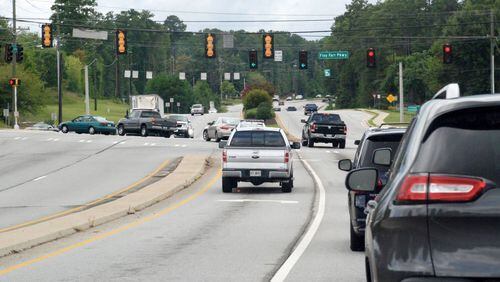 A series of traffic modifications is being proposed to alleviate congestion at Peachtree City’s busiest intersection. Jill Howard Church for the AJC