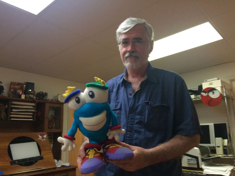 John Ryan, seen now, created the winning design for what became the '96 Olympic Games mascot, Whatizit (later Izzy).