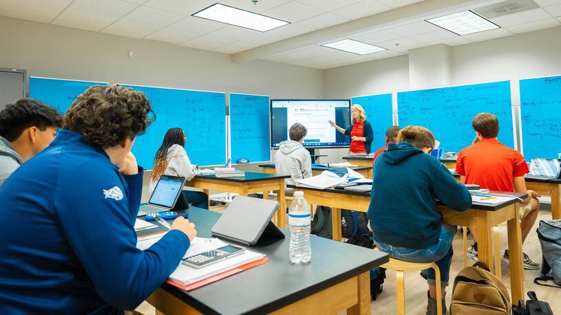 High school students in the classroom at Providence Johns Creek's new location at at 11445 Johns Creek Parkway. COURTESY PROVIDENCE CHRISTIAN ACADEMY