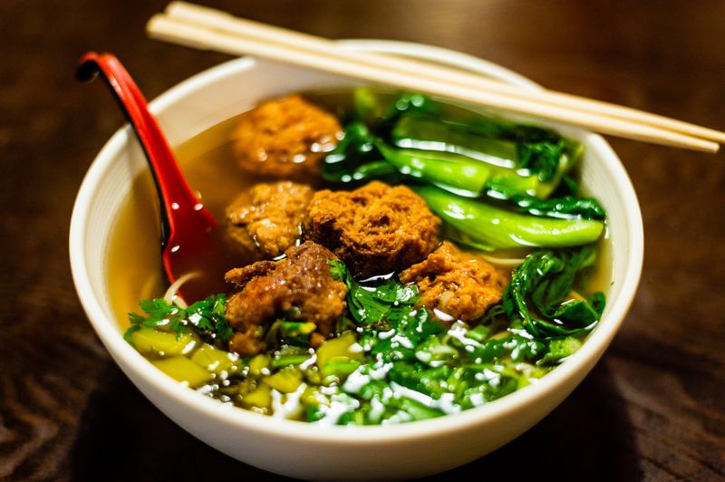LanZhou Ramen offers hand-stretched noodles with stewed meatballs. CONTRIBUTED BY HENRI HOLLIS