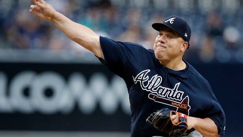 Bartolo Colon, who started last season in the Braves’ starting rotation,  posted a 2-8 record and 8.14 ERA with Atlanta.
