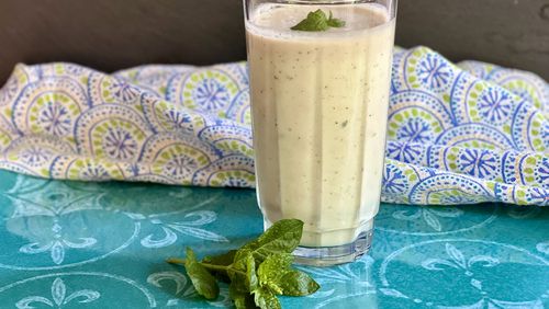 Cucumber adds fresh summer flavors to your favorite breakfast smoothie, and more. For this smoothie, fresh mint is as essential as the cucumber itself. (Kellie Hynes for The Atlanta Journal-Constitution)