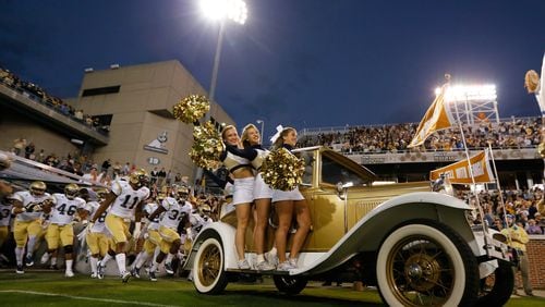 The Wramblin Wreck leads the Georgia Tech Yellow Jackets onto the field to face the Pittsburgh Panthers at Bobby Dodd Stadium on November 2, 2013 in Atlanta, Georgia. (Photo by Kevin C. Cox/Getty Images)