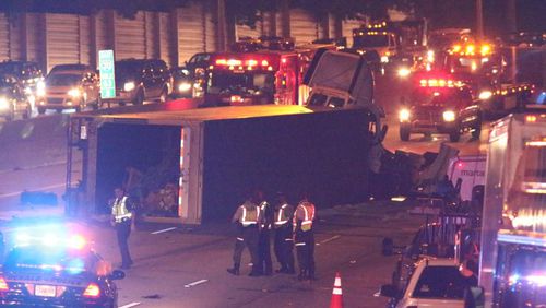 A wreck on I-20 eastbound early Tuesday morning shutdown the interstate for hours and log-jammed traffic on I-85 and I-285 as well. AJC file photo