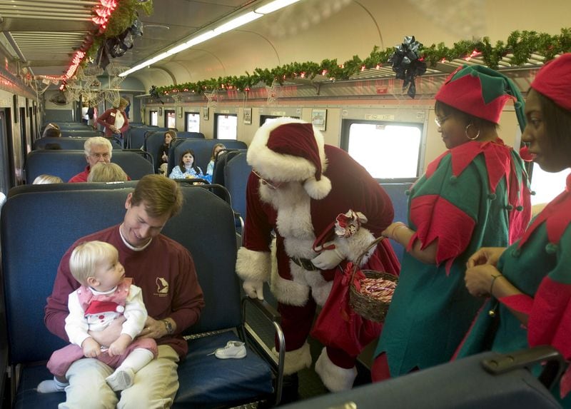FILE ART: Santa Claus aboard the SAM Shortline train during holiday excursions. The SAM Shortline train also has special trips to celebrate Presidents Day just before the holiday. CONTRIBUTED BY GEORGIA STATE PARKS