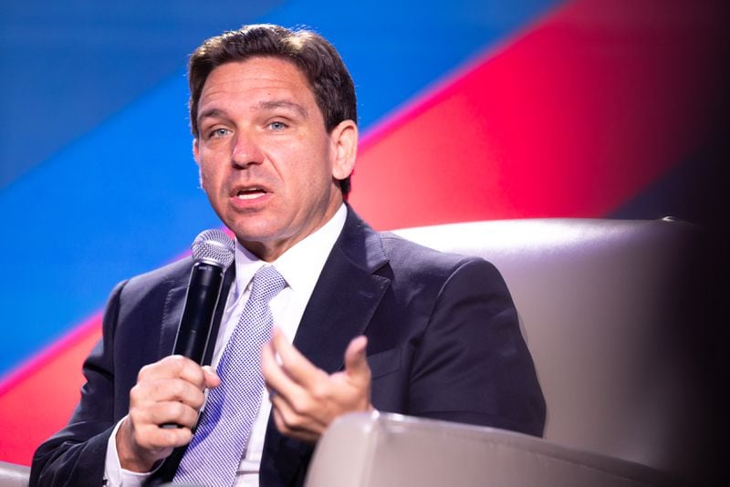 Advisers to Florida Gov. Ron DeSantis expect the other seven contenders who will be on the stage at Wednesday night's GOP debate to “dog-pile on Ron” by attacking him to generate buzz and attract donors. (Arvin Temkar / arvin.temkar@ajc.com)