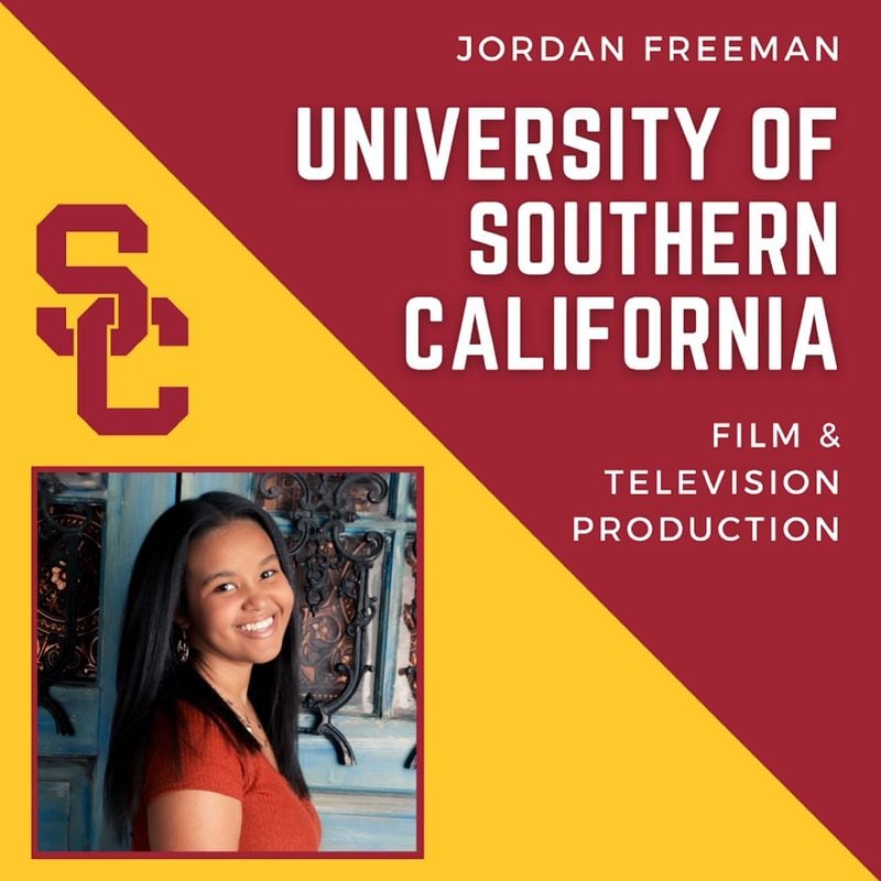 Roswell High School senior Jordan Freeman created an Instagram account to celebrate her class of 2021. She uses the page to announce what students are doing after graduation. Freeman is headed to the University of Southern California. Image courtesy of Jordan Freeman