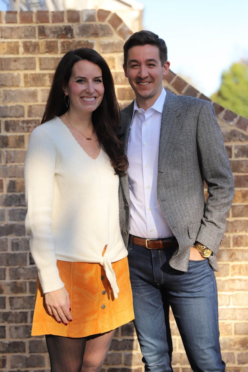 Zach Sabo, a real estate agent with Berkshire Hathaway HomeServices Georgia Properties, and Jenny Sabo, an in-house lawyer with Insight Global, live in Brookhaven. The couple moved into their Craftsman-style townhouse by Ashton Woods in early 2018, shortly after their winter wedding.