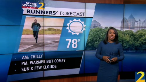 Channel 2 Action News meteorologist Eboni Deon said Atlanta will see more clouds Wednesday but things will stay dry. The projected high is 78 degrees.