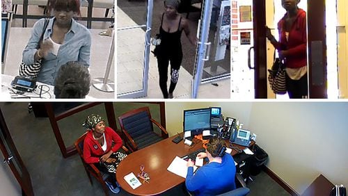 The FBI is looking for the woman seen here at the multiple banks they say she has either robbed or tried to rob throughout metro Atlanta and Tennessee.
