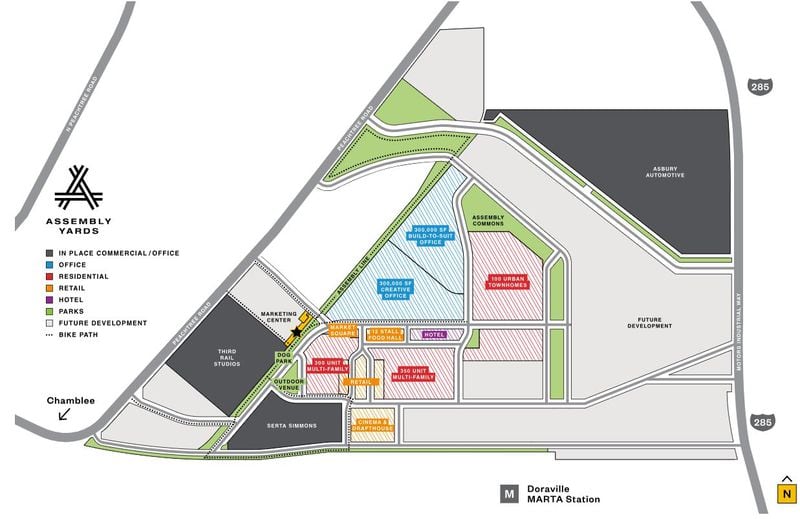 This map shows what the Assembly Yards development will look like. (Photo courtesy of The Integral Group)