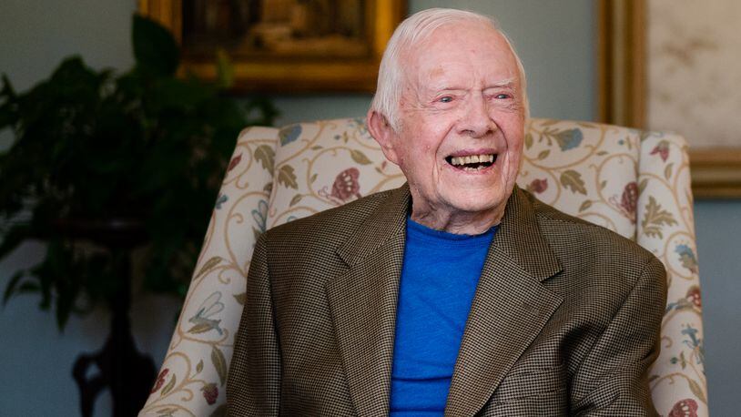 FILE — Former President Jimmy Carter at his home in Plains, Ga., June 25, 2021. Carter, who at 98 is the longest living president in American history, has decided to forgo any further medical treatment and will enter hospice at his home in Georgia, the Carter Center announced on Saturday., Feb. 18, 2023. (Erin Schaff/The New York Times)