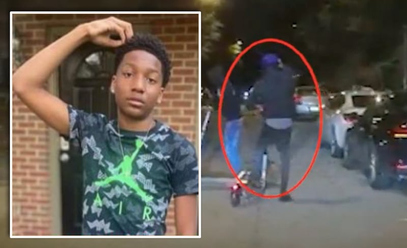 Atlanta police released video footage of a person they believe was involved in the shooting that killed 14-year-old Kaidan Barlow-Gardener (left).