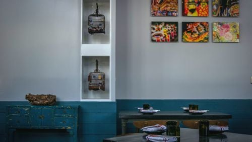 The interior of Monkey 68 Kitchen & Bar in Alpharetta.