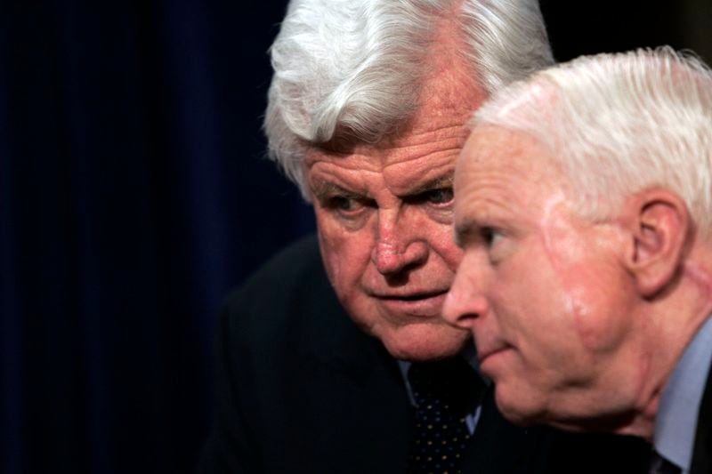 Sen. Ted Kennedy  with then-presidential candidate John McCain (R-Ariz.) in Washington in 2006.