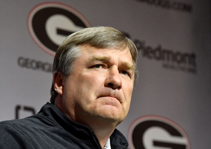 Georgia head football coach Kirby Smart addressed a fatal car crash for the first time during a press conference at the start of spring practice on March 14, 2023, in Athens. “We’ve got complete control of our program and our kids in our program,” Smart said. “Do kids make mistakes? Yes, young student-athletes make mistakes. They do. It happens all across the country. It happens here.” (Hyosub Shin / Hyosub.Shin@ajc.com)
