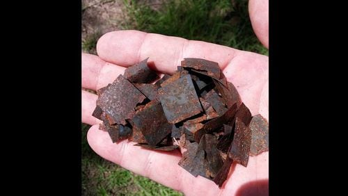 A pecan tree nursery and the nursery’s landlord have accused Moody AFB of littering countless metal chips across hundreds of acres. (Courtesy of Charles “Nick” Norton)