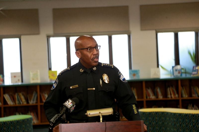 Savannah Police Chief Roy Minter talks during a past press conference at Formey Early Learning Center.