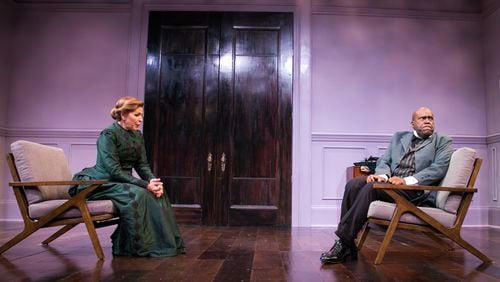 Tess Malis Kincaid and Rob Cleveland star in "A Doll's House, Part 2," which opens Thursday, Jan. 10, at the Aurora  Theatre in Lawrenceville. CONTRIBUTED: CASEY GARDNER/AURORA THEATRE