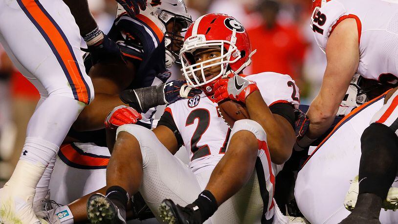 The Bulldogs have been knocked down - as Nick Chubb will attest. Now, how do they get back up? (Kevin C. Cox/Getty Images)