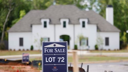 Empty lots and new homes are ready for sale at Tapp Farm by Traton Homes in Powder Springs on Sunday, April 30, 2023. Nearly a third of all houses sold in metro Atlanta last month were new construction, according to MarketNsight.Miguel Martinez /miguel.martinezjimenez@ajc.com