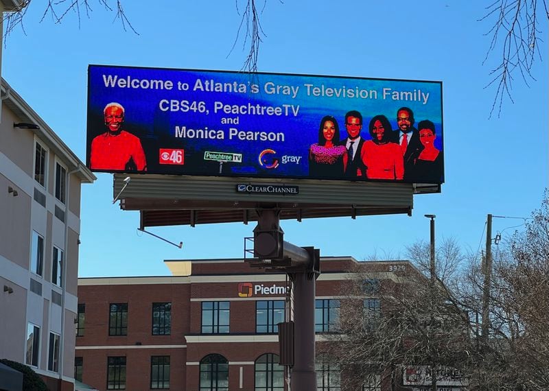 CBS46 welcomes Monica Pearson with bus and digital billboards. CONTRIBUTED