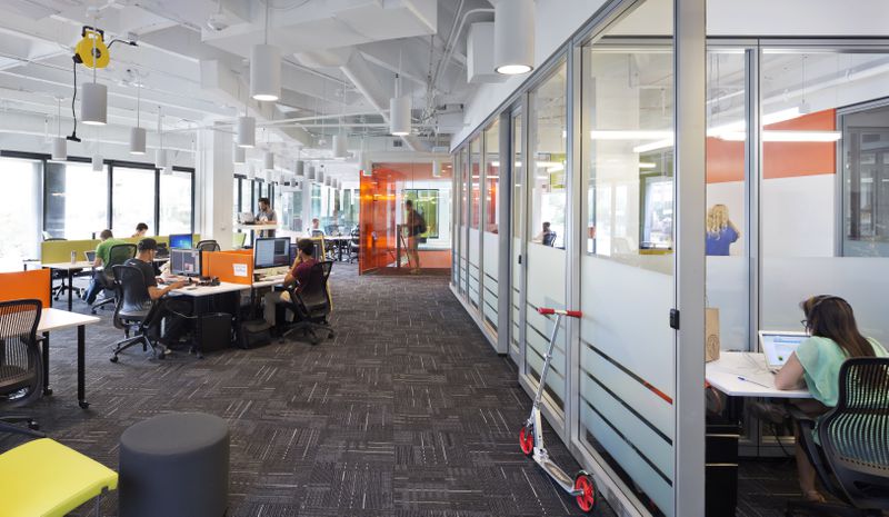 The Atlanta Tech Village was founded in December 2012 and houses over 300 startups and has 1,000 members. The Atlanta Tech Village, located in Buckhead, aims to help Atlanta become a top 5 tech startup city. Photos courtesy of the Atlanta Tech Village.