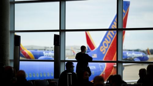 Passengers wait to board a Southwest Airlines flight at Dallas Love Field on Thursday, Jan. 7, 2021, in Dallas. (Smiley N. Pool/The Dallas Morning News/TNS)