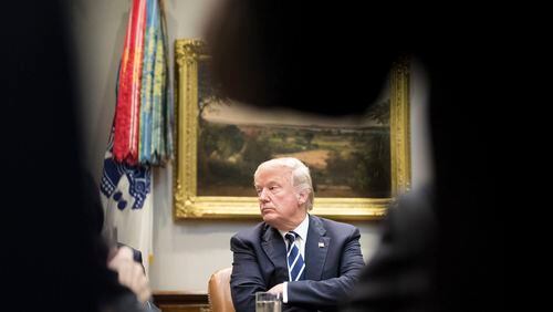 President Donald Trump during a prison reform roundtable discussion inside the Roosevelt Room at the White House in Washington, Jan. 11, 2018. Trump on Wednesday balked at an immigration deal that would include protections for people from Haiti and African countries, demanding to know at a White House meeting why he should accept immigrants from shithole countries rather than people from places like Norway, according to people with direct knowledge of the conversation. (Tom Brenner/The New York Times)