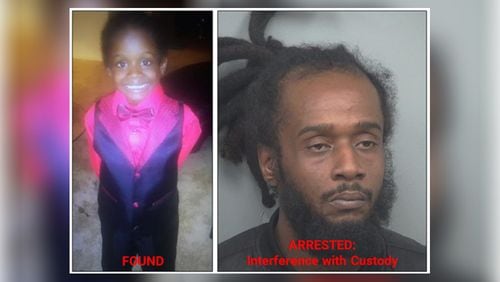 Gwinnett County police said the child was found safe Wednesday.