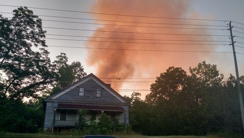 A fire is burning in Milton.
