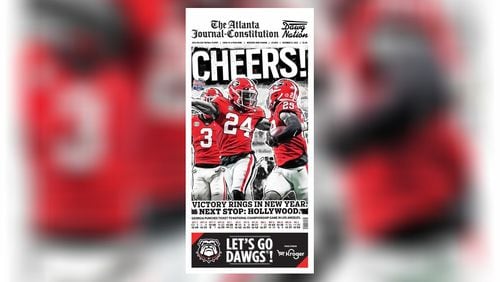 The Saturday Field Edition of The Atlanta Journal-Constitution, our first souvenir section – the edition that players held in their hands as they celebrated on the field after their big win.