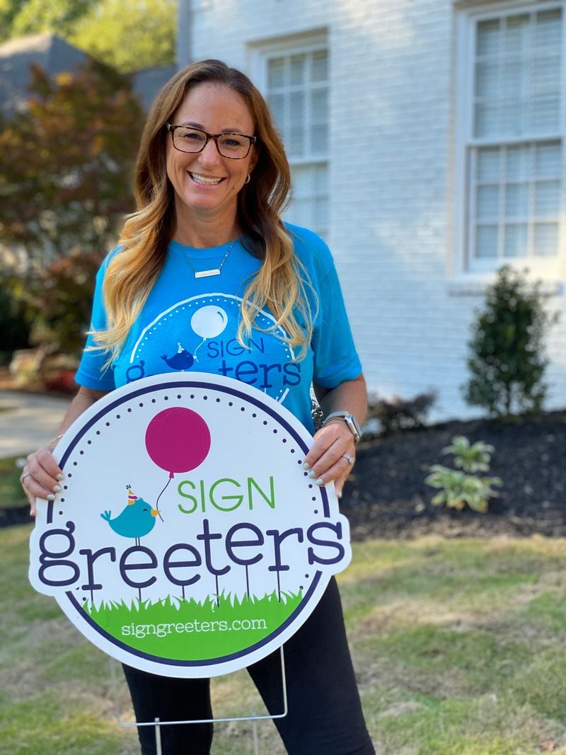Stacie Francombe is co-founder of Sign Greeters. Photo courtesy of Stacie Francombe.