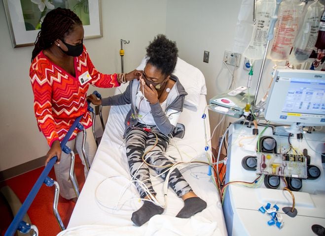 Khadeejah Tyler, 15, undergoes her sickle cell anemia treatment