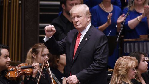 President Donald Trump participates in the Celebrate Freedom Rally at the John F. Kennedy Center for the Performing Arts on July 1, 2017 in Washington, DC. (Photo by Olivier Douliery-Pool via Getty Images)